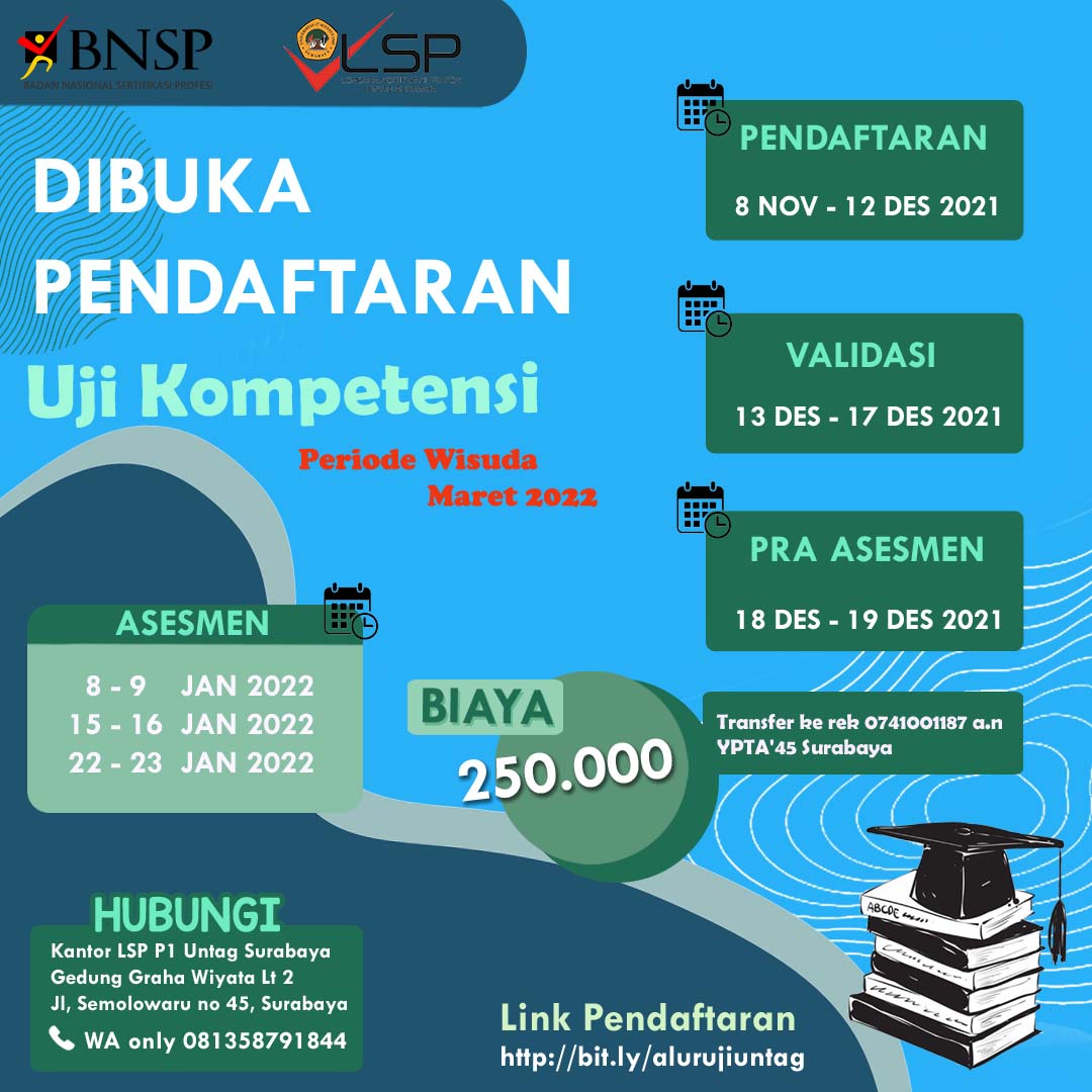 PENDAFTARAN UJI KOMPETENSI PERIODE WISUDA MARET 2022