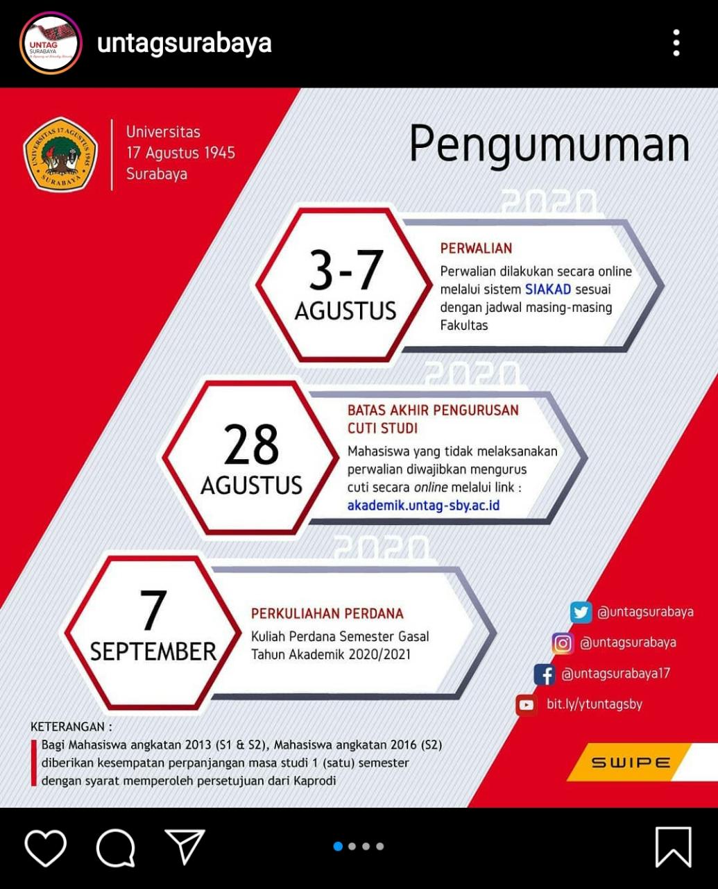 KALENDER AKADEMIK SEMESTER GASAL 2020-2021