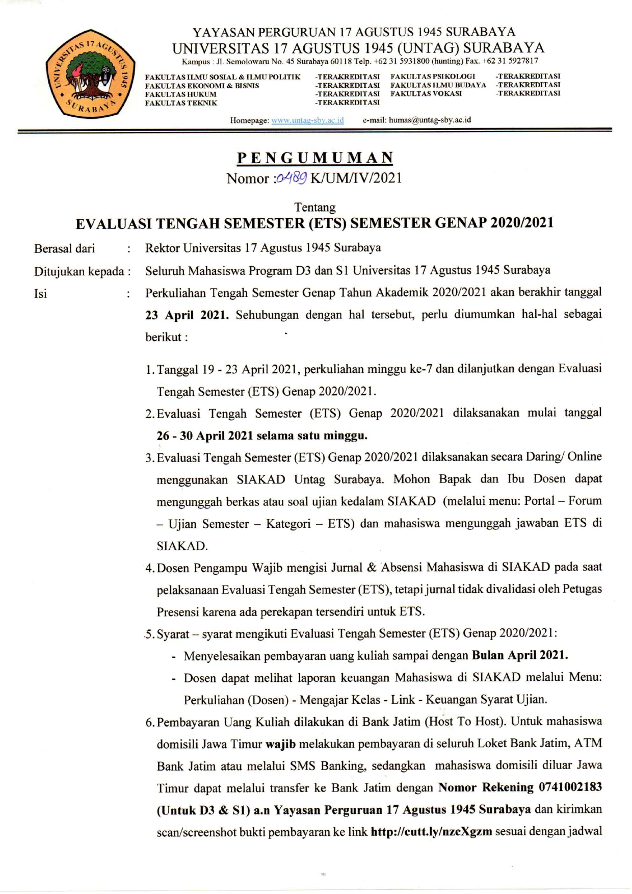 EVALUASI TENGAH SEMESTER SEMESTER GENAP 2020/2021