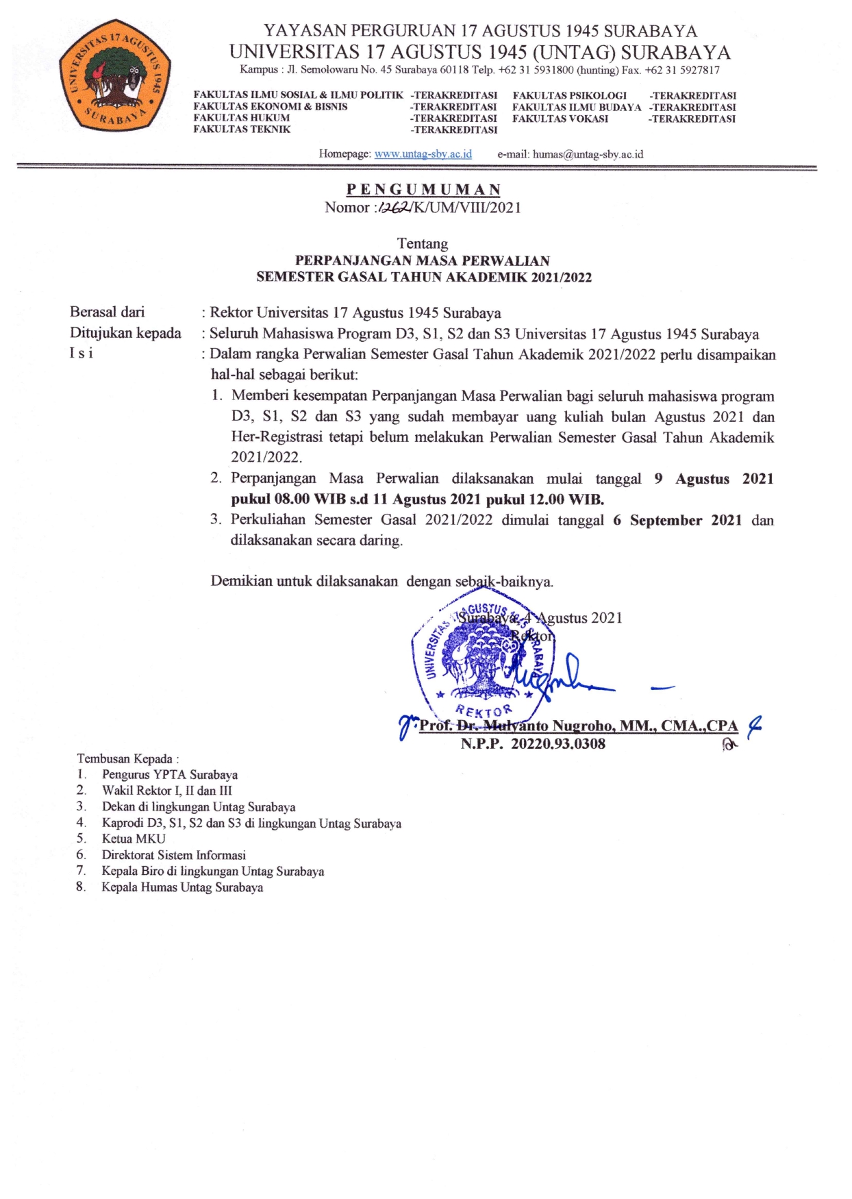 PERPANJANGAN MASA PERWALIAN