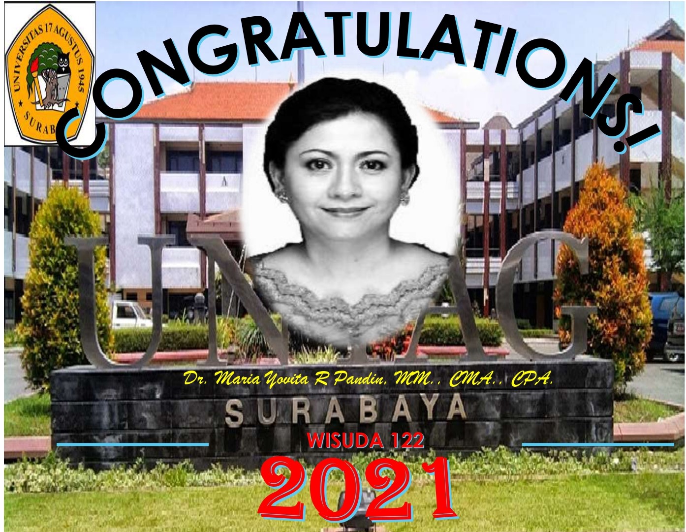 Ucapan selamat kelulusan Dr. Maria Yovita R Pandin, MM., CMA., CPA.