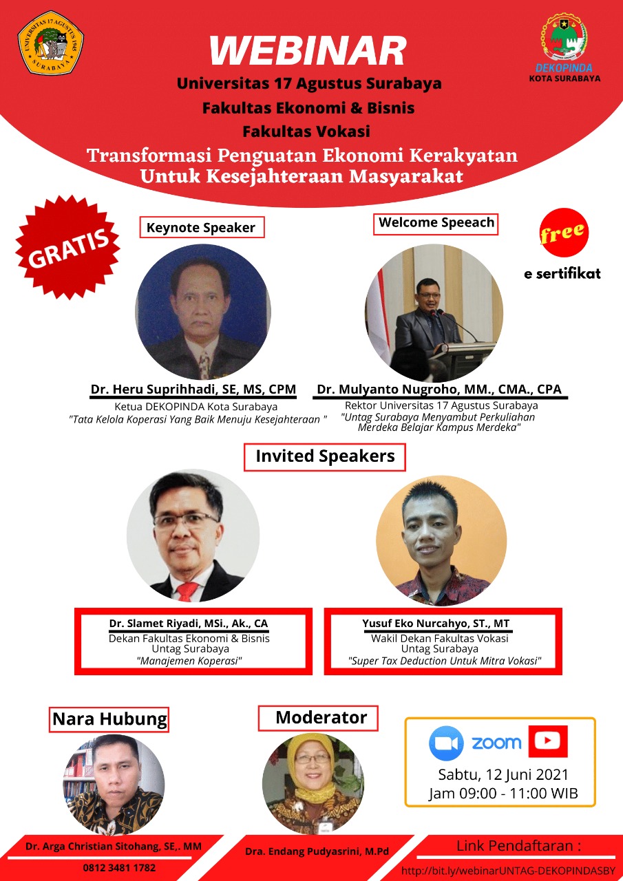 WEBINAR UNIVERSITAS 17 AGUSTUS 1945 SURABAYA – DEKOPINDA
