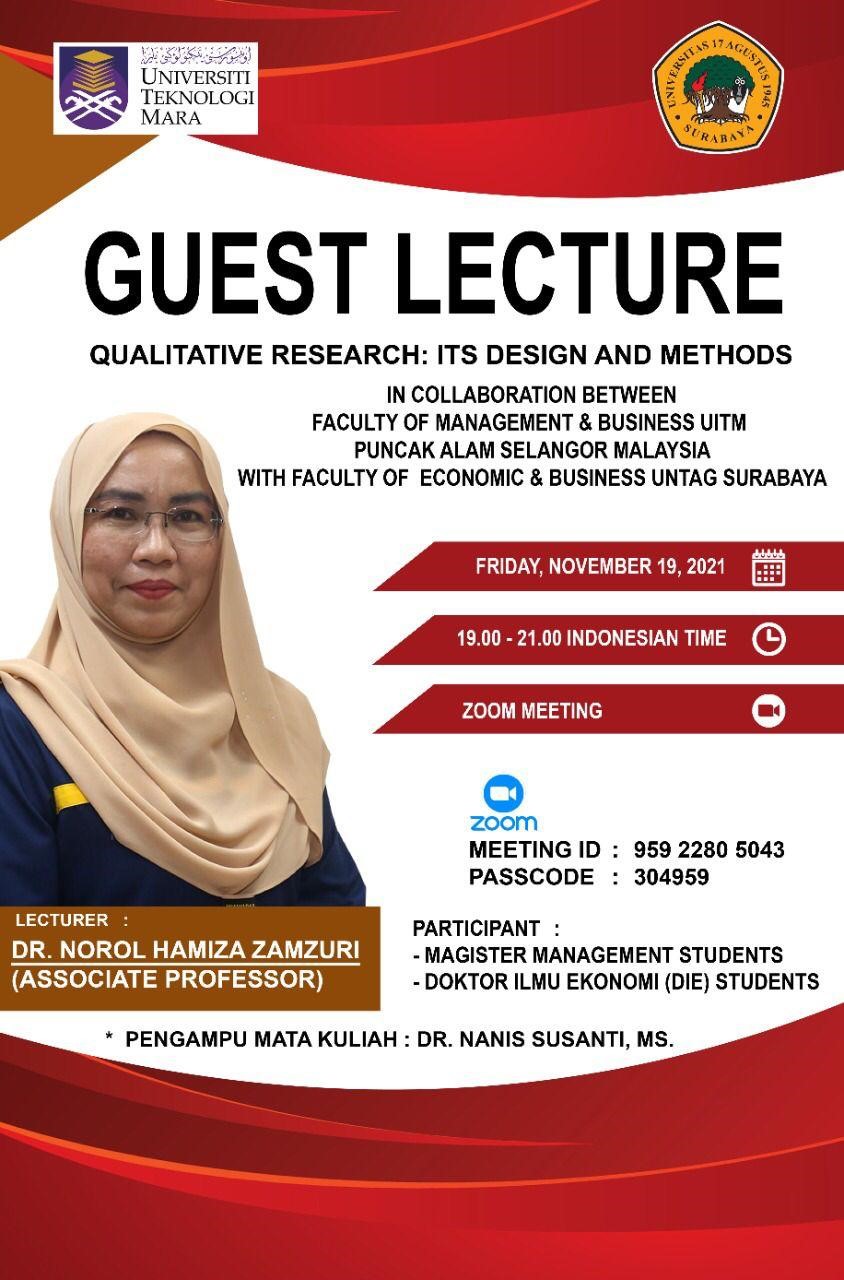 GUEST LECTURE UNIVERSITAS 17 AGUSTUS 1945 SURABAYA