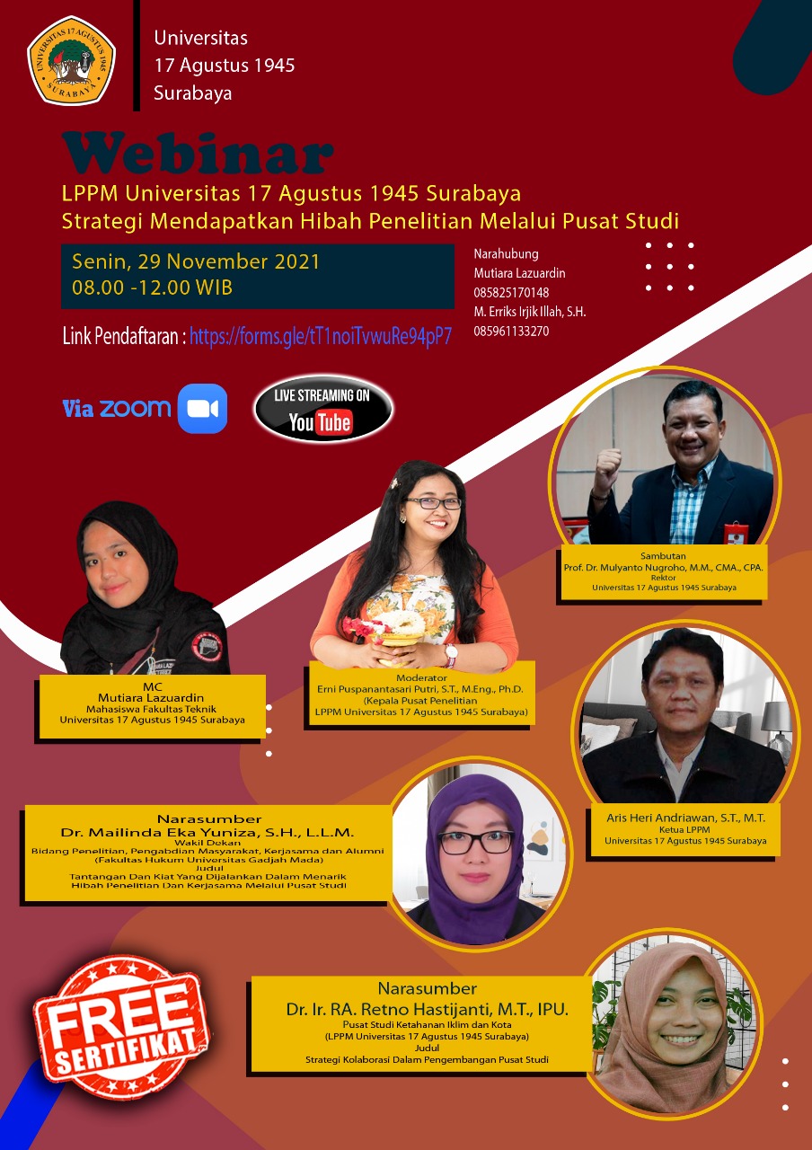 WEBINAR LPPM UNIVERSITAS 17 AGUSTUS 1945 SURABAYA